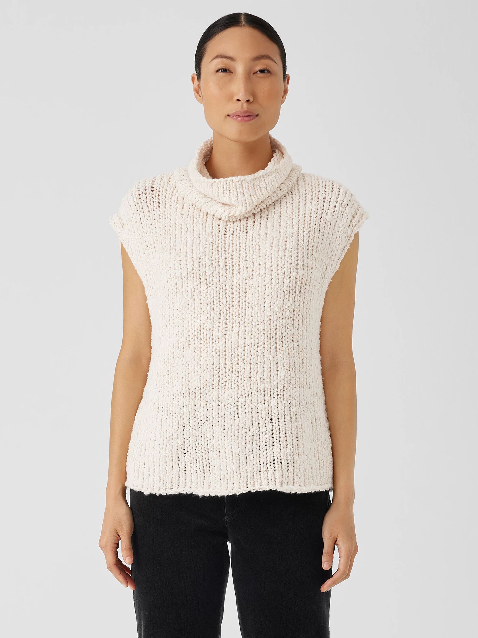 Peruvian Organic Cotton Lofty Slub Turtleneck Top