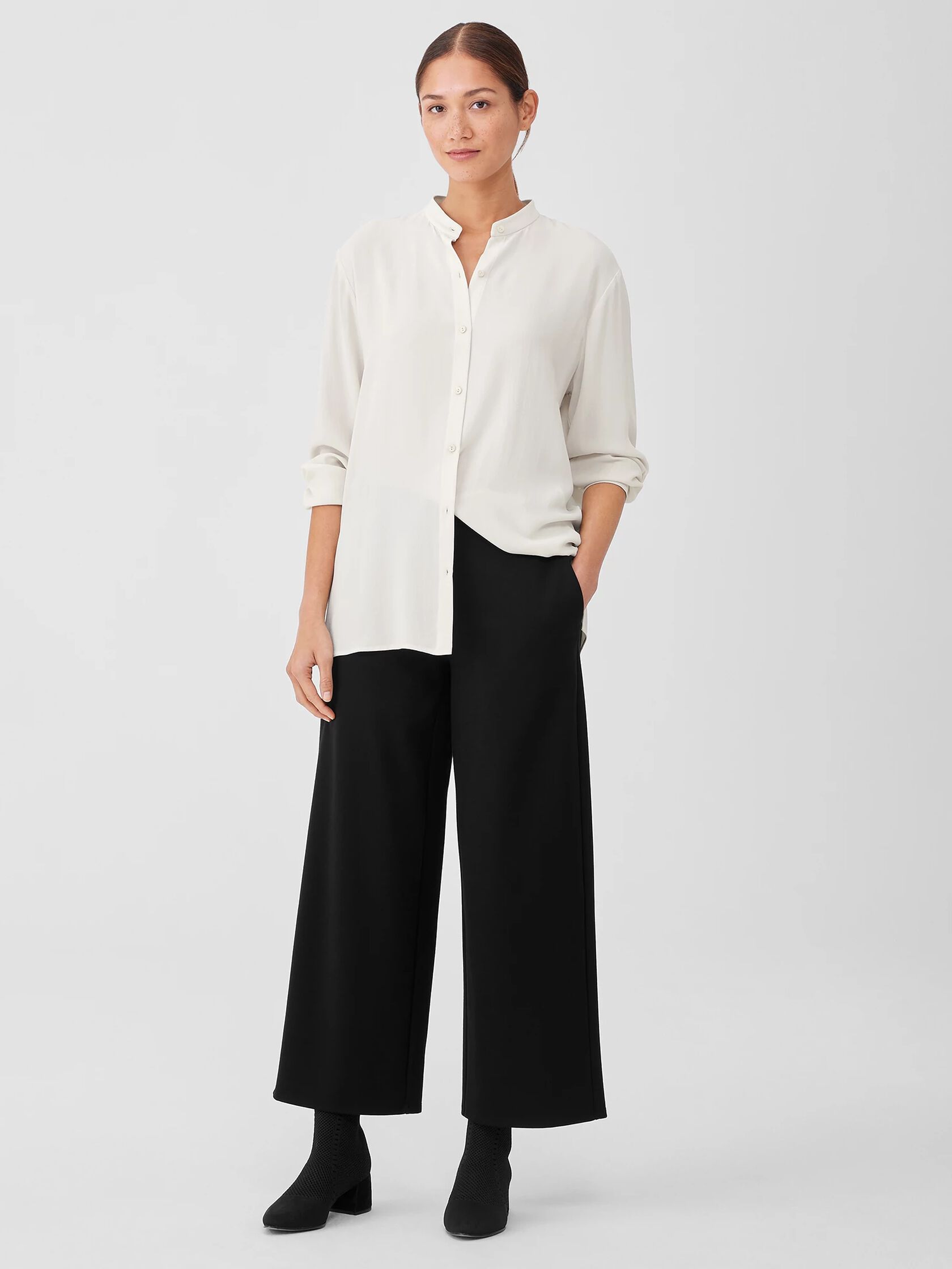 Washable Flex Ponte Wide-Leg Pant