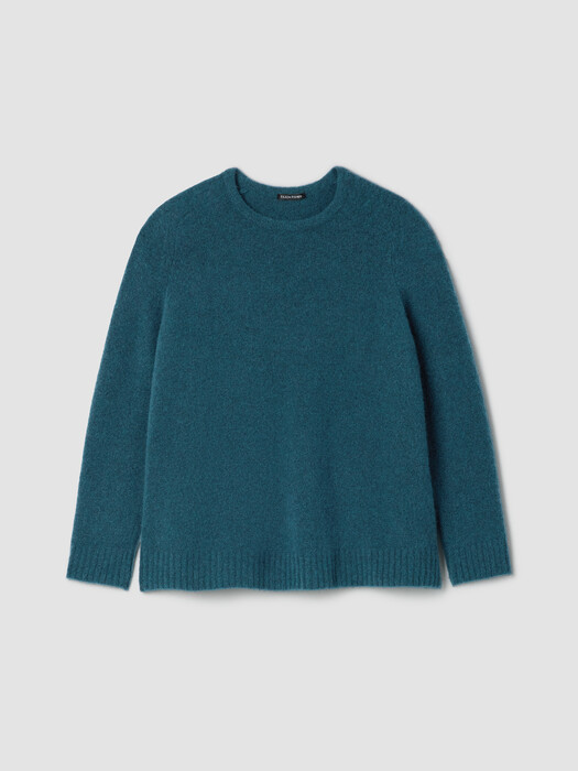 Cashmere Silk Boucle Bliss Crew Neck Long Top