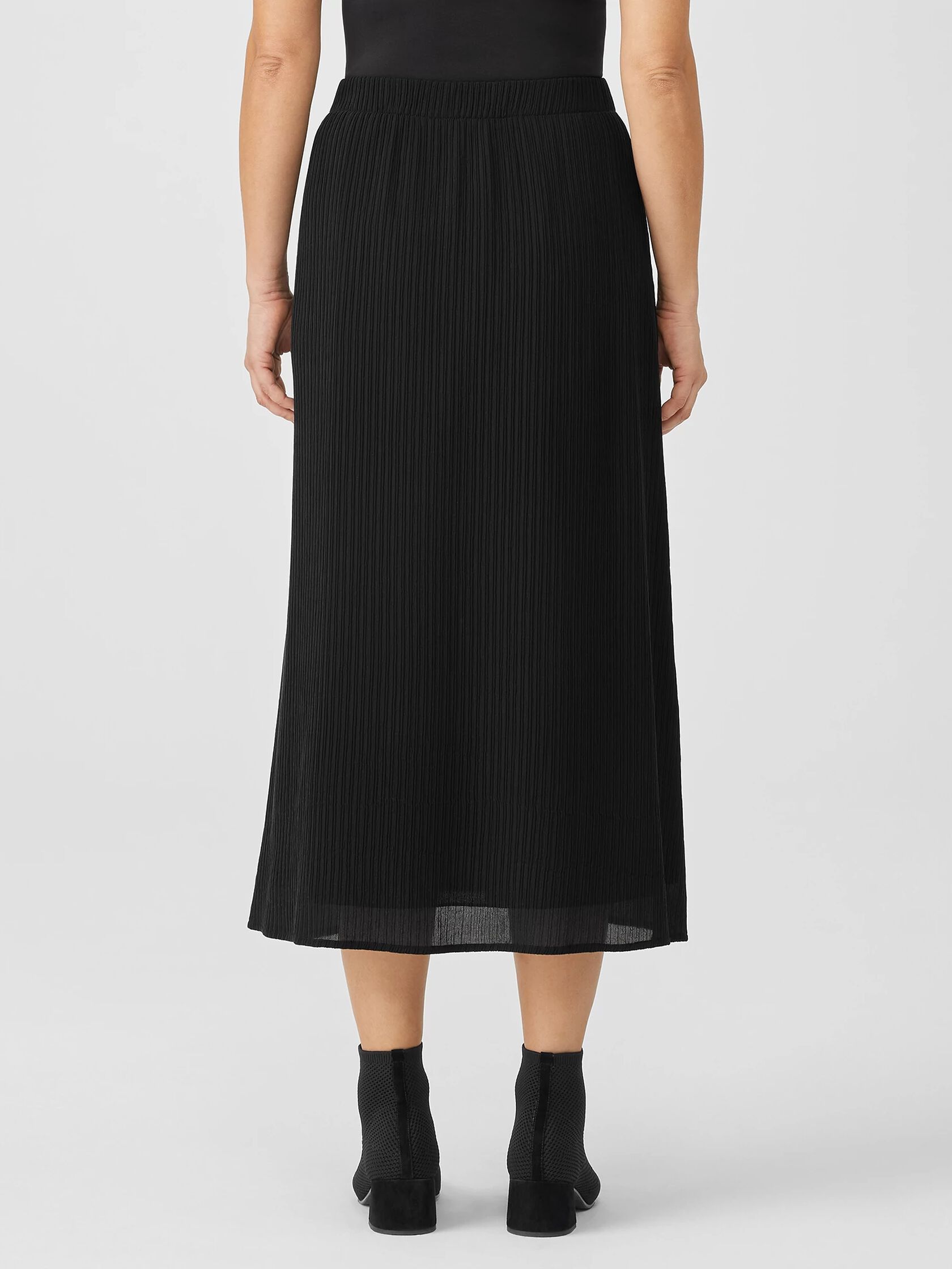 Accordion Silk Jacquard Skirt
