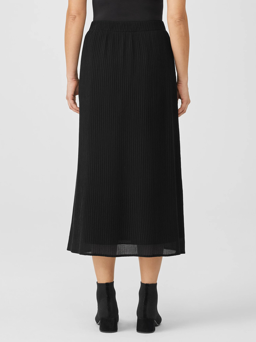 Accordion Silk Jacquard Skirt