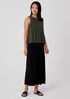 Stretch Silk Jersey Crew Neck Tank