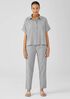 Organic Cotton Linen Ticking Stripe Tapered Pant