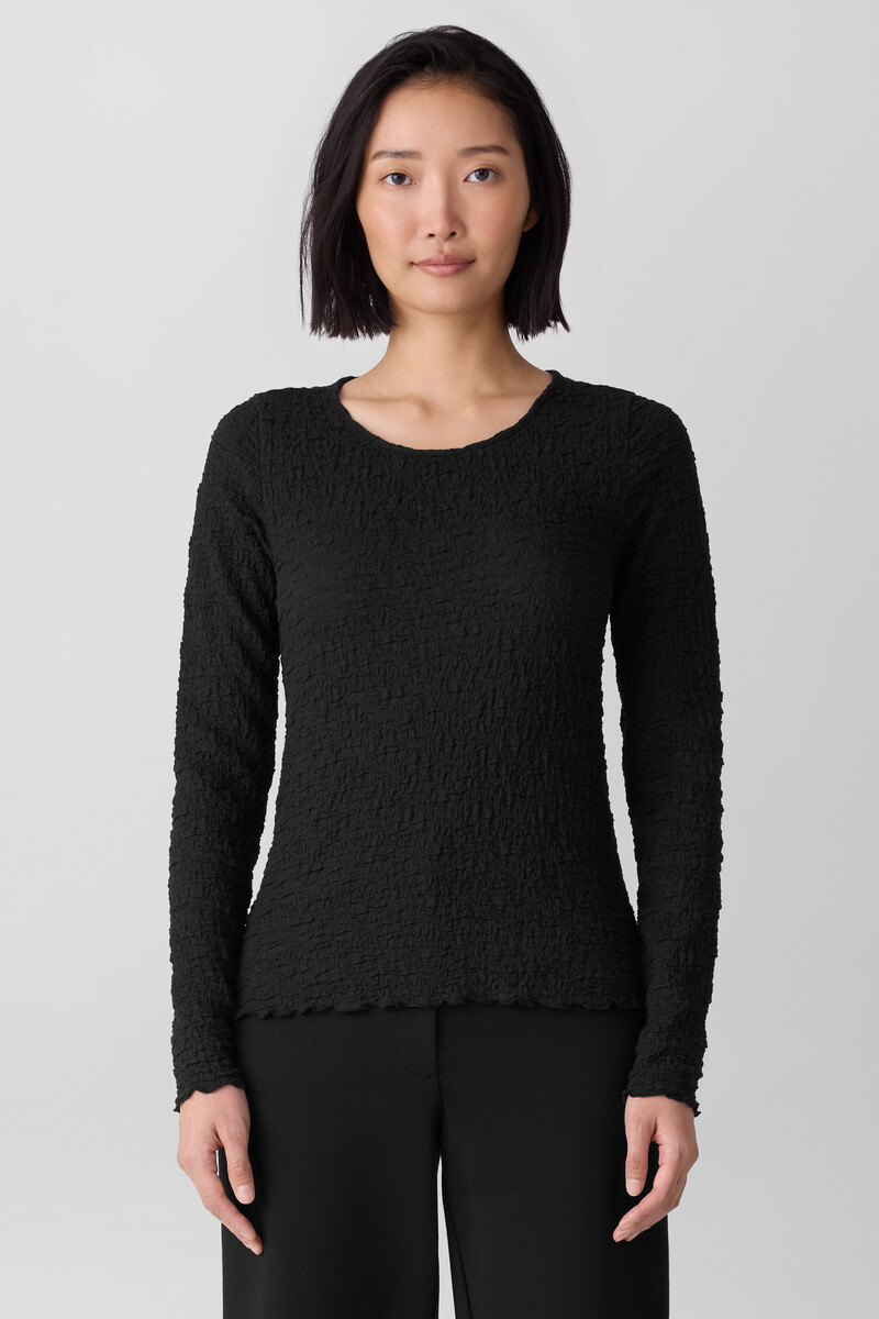 Bubble Jacquard Round Neck Top Bubble Jacquard Round Neck Top
