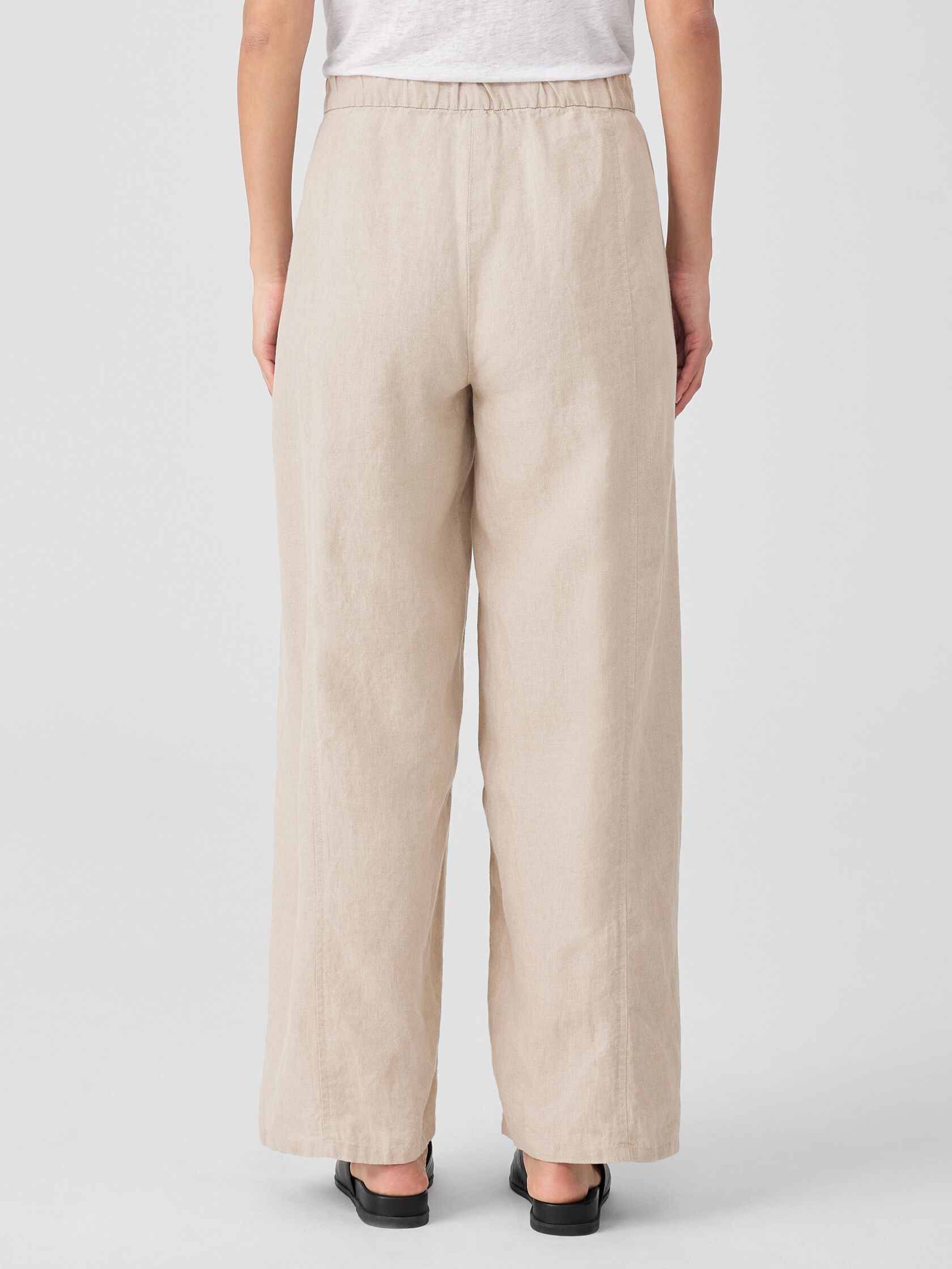 Organic Linen Wide Trouser Pant | EILEEN FISHER
