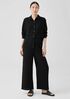 Woven Plissé Wide-Leg Pant