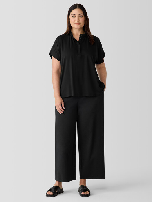 Fine Jersey Band Collar Top