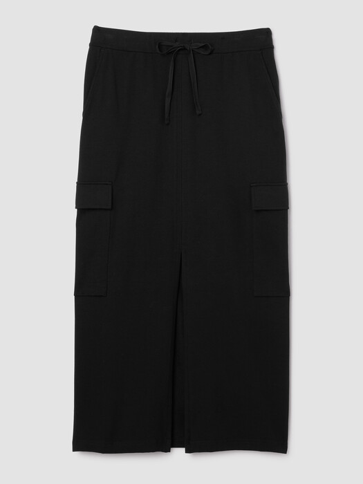 Pima Cotton Stretch Jersey Cargo Skirt