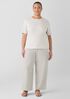 Crinkled Jersey Crew Neck Top