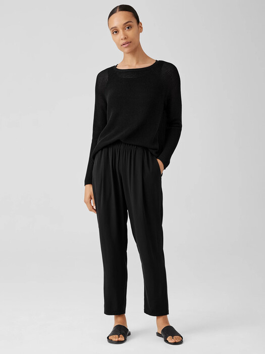 Silk Georgette Crepe Pleated Tapered Pant