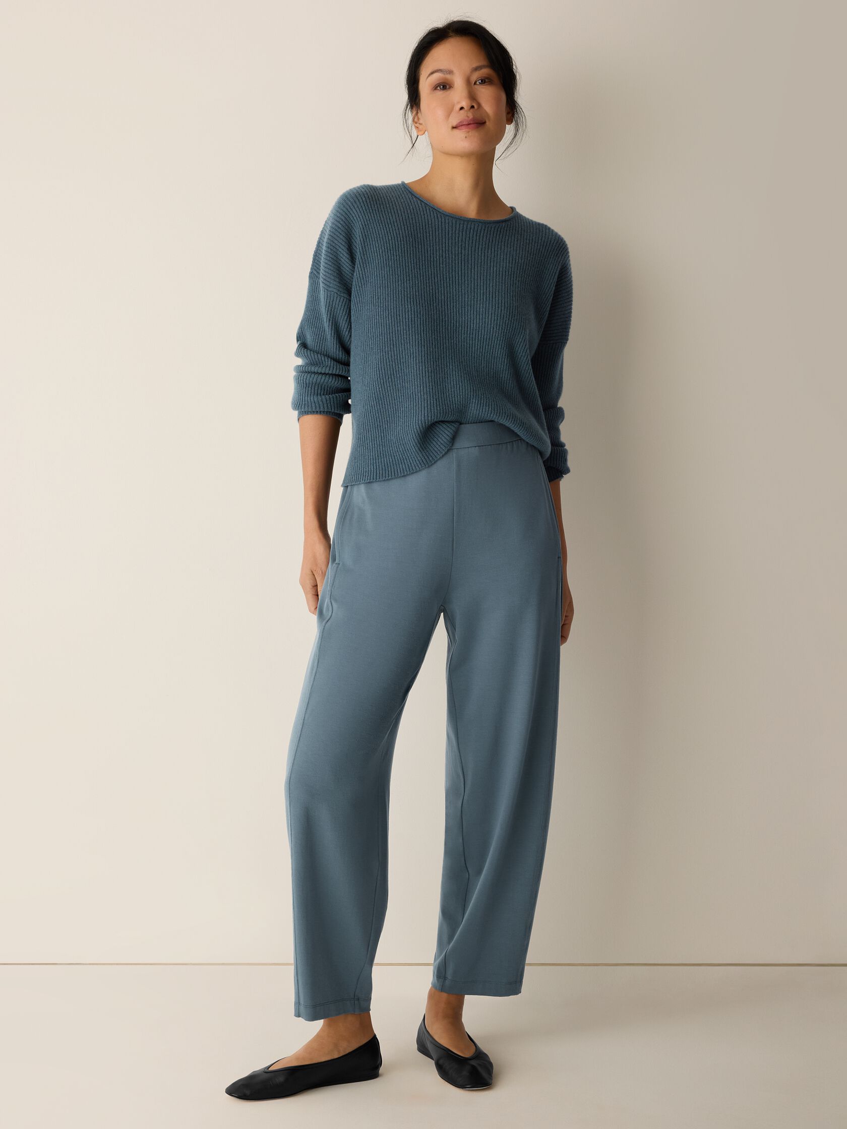 Stretch Jersey Knit Lantern Pant
