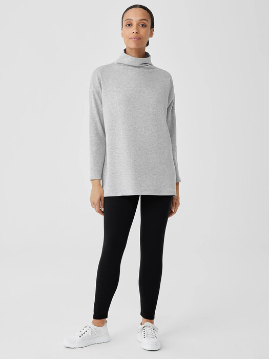 Cozy Brushed Terry Hug Funnel Neck Top
