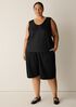 Silk Twill Curved V-Neck Tank