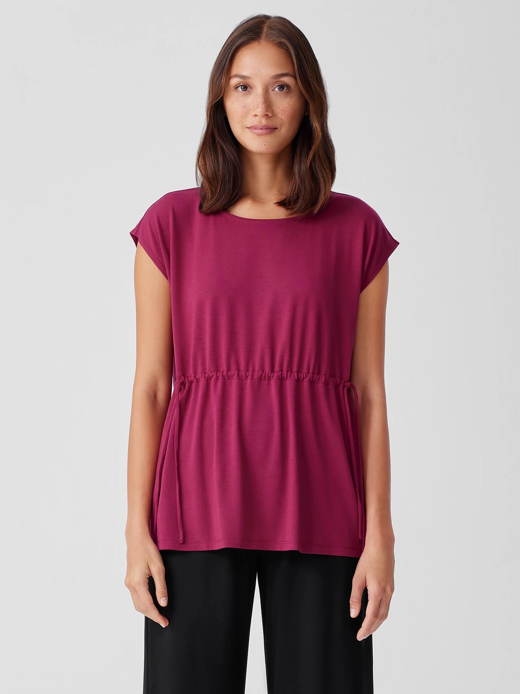 Fine Jersey Jewel Neck Top