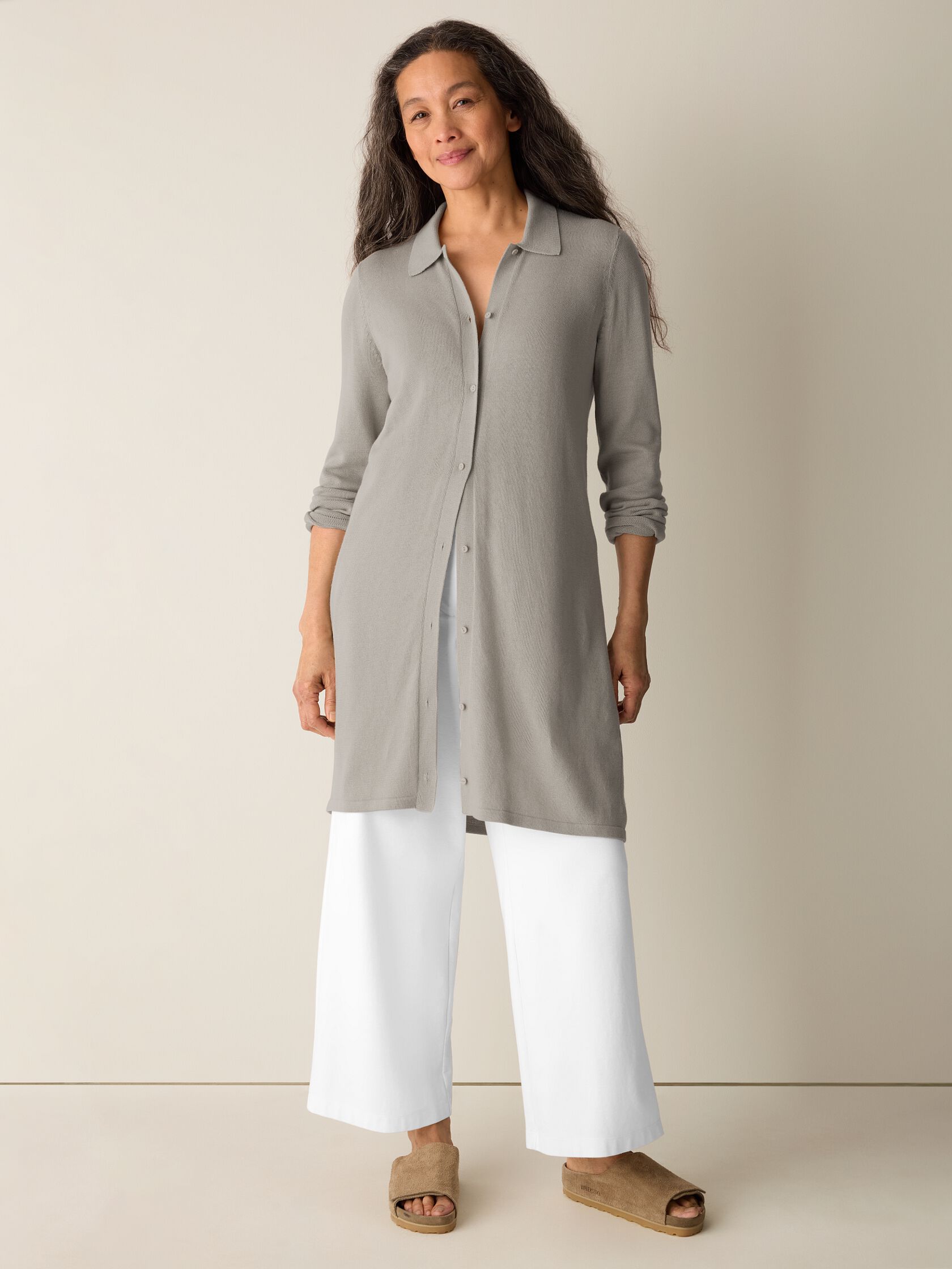 Peruvian Cotton Blend Long Cardigan