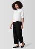 Washed Organic Cotton Poplin Band Collar Short Shirt