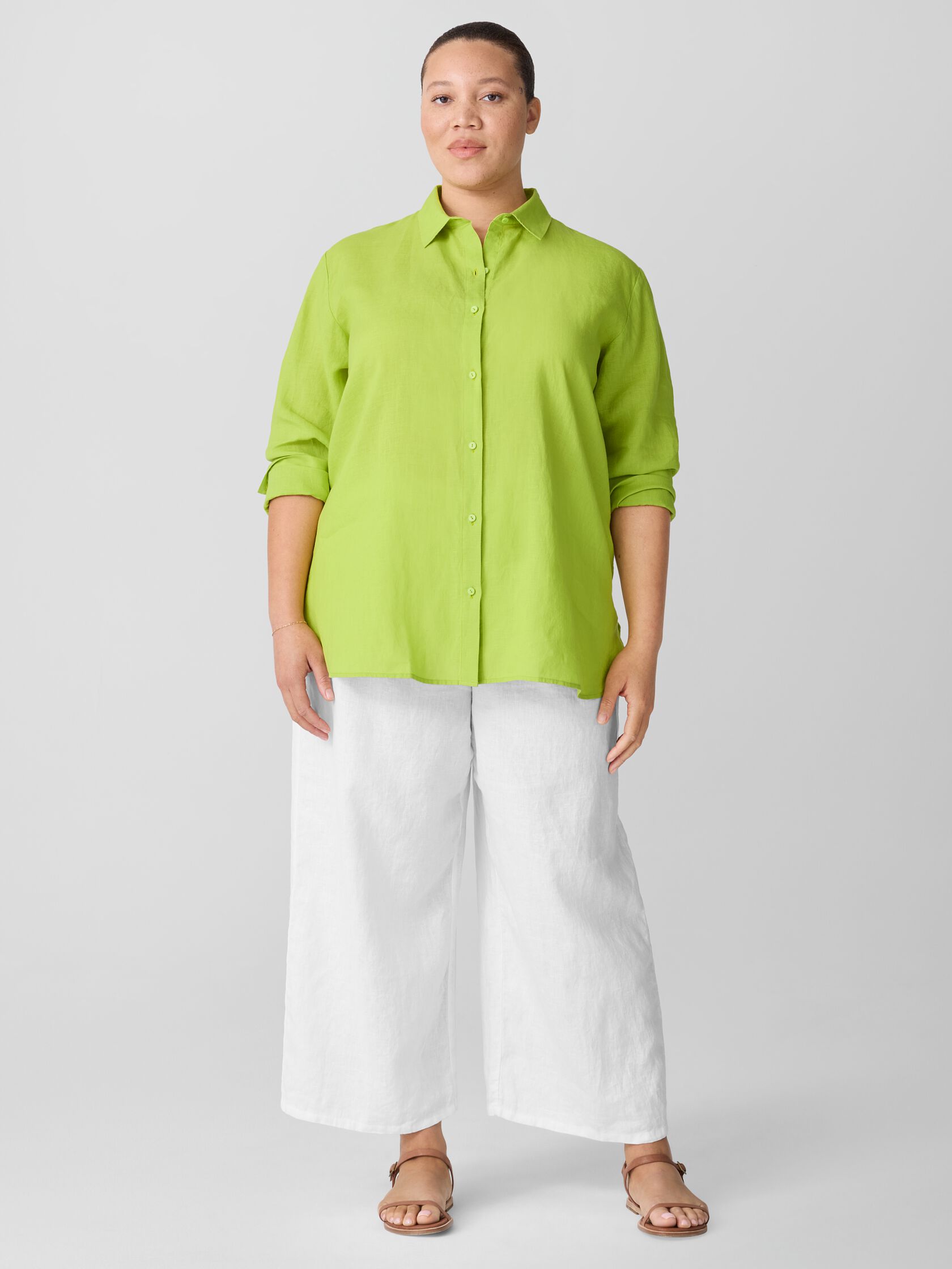 Organic Handkerchief Linen Classic Collar Shirt
