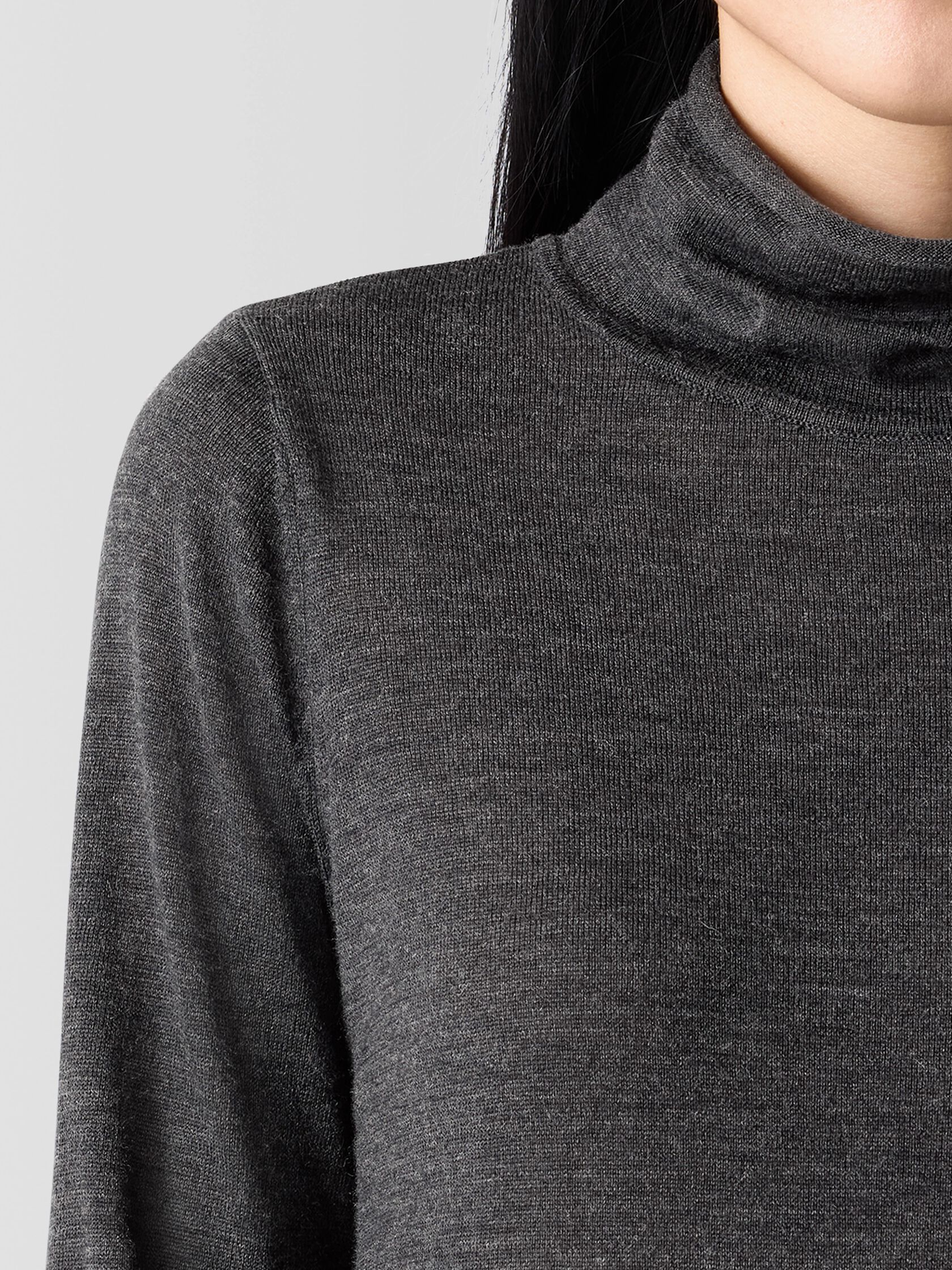 Fine Merino Turtleneck Top in Regenerative Wool