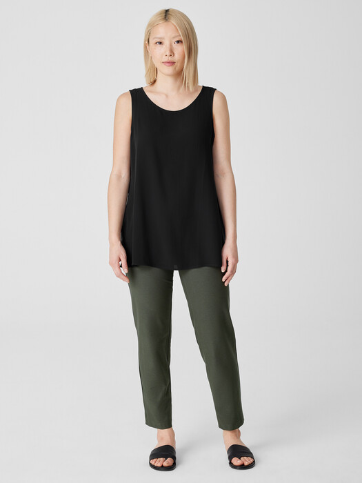 Washable Stretch Crepe Slim Pant