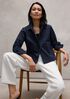 Organic Cotton Pucker Check Classic Collar Jacket