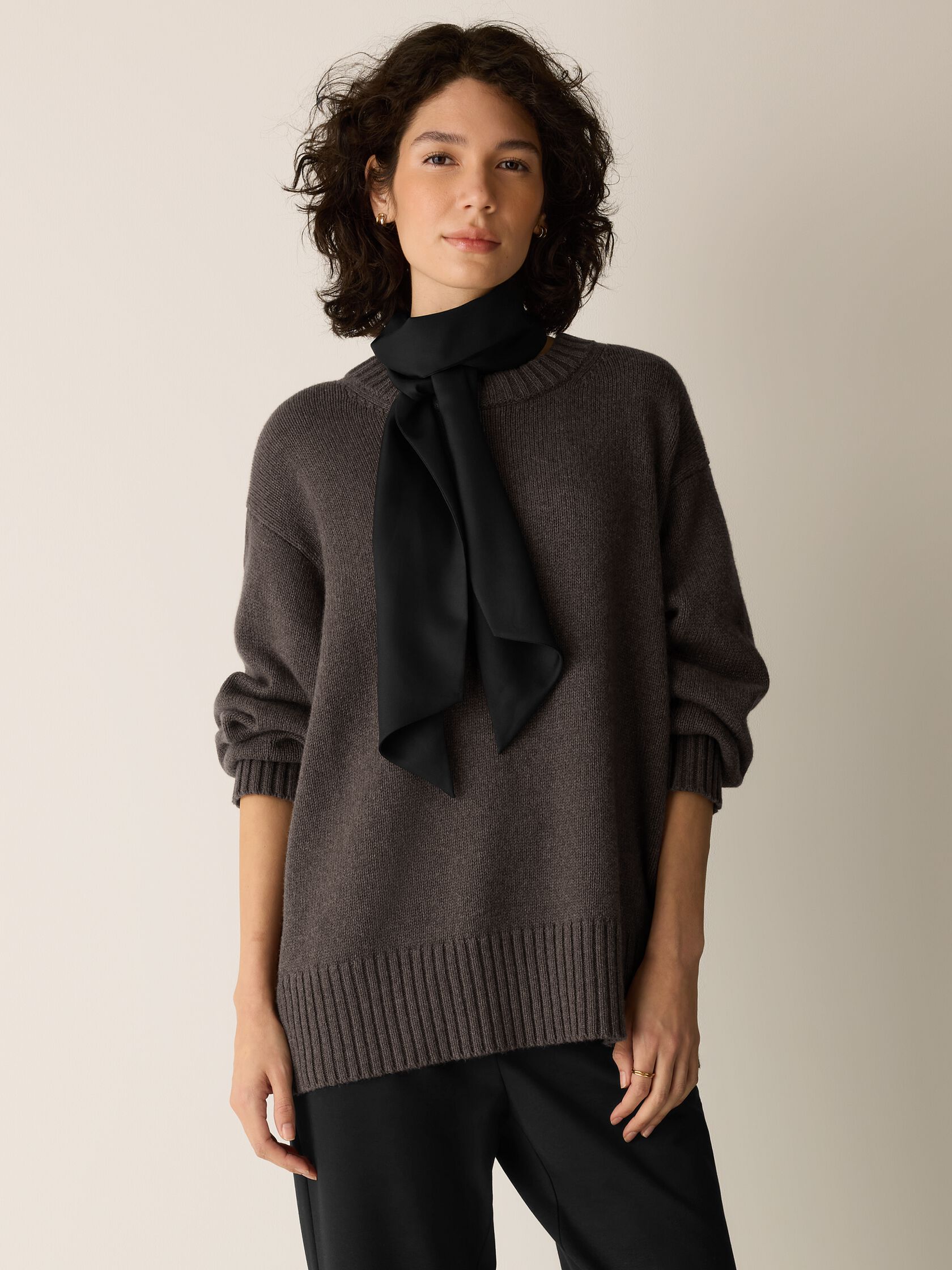 Silk Twill Double Tie Scarf