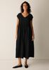 Silk Crepe de Chine V-Neck Dress