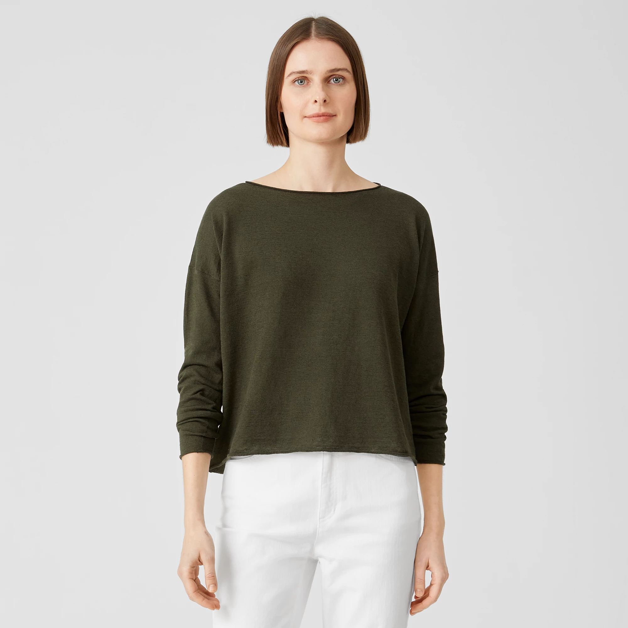 Organic Linen Cotton Jersey Box-Top 