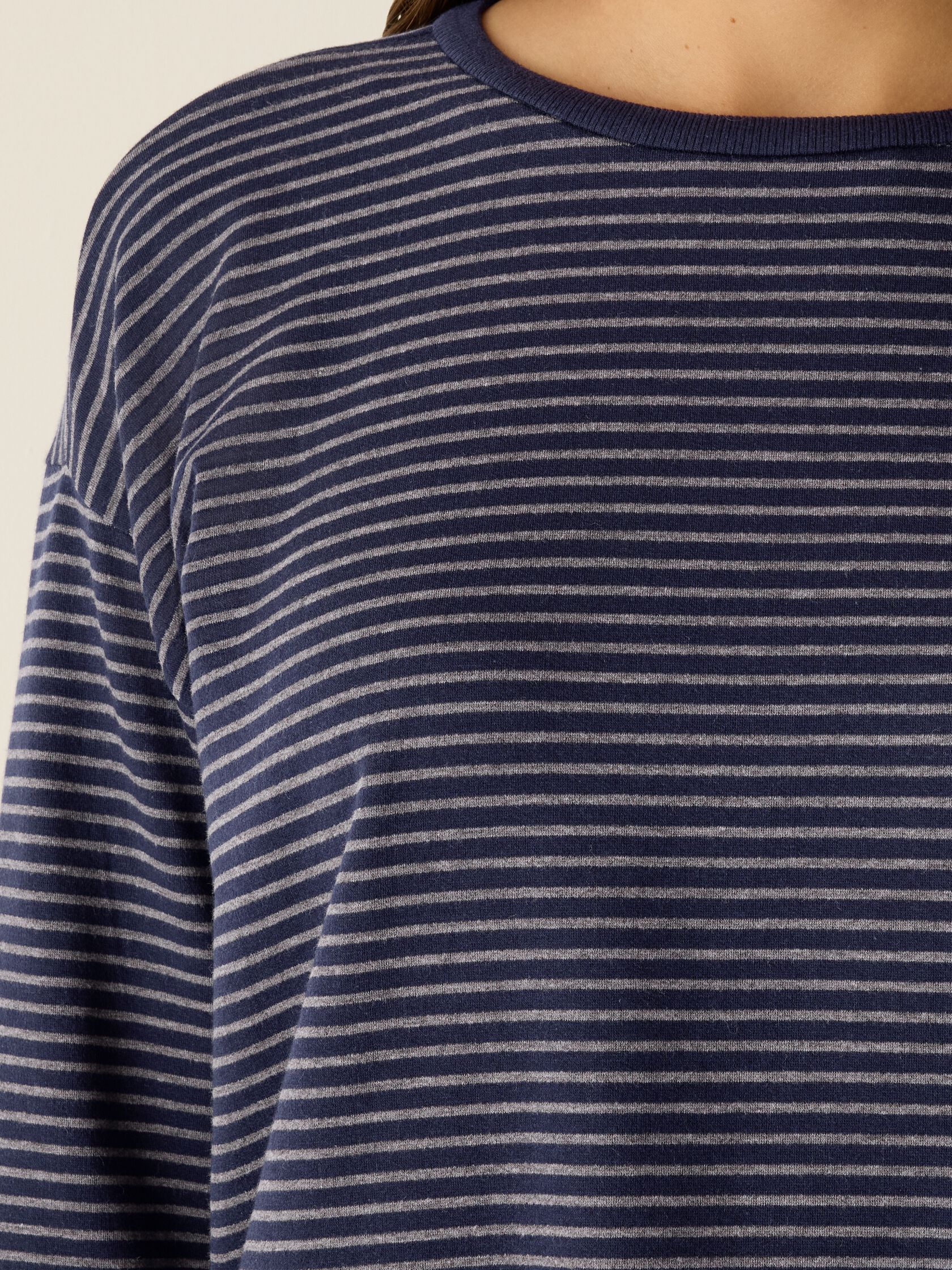 Striped Cozy Brushed Terry Box-Top