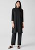 Washable StretchRib Funnel Neck Dress