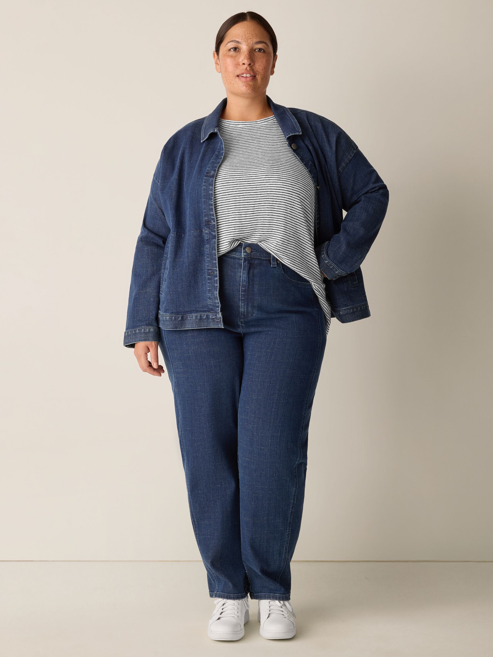 Cotton Stretch Denim Lantern Jean