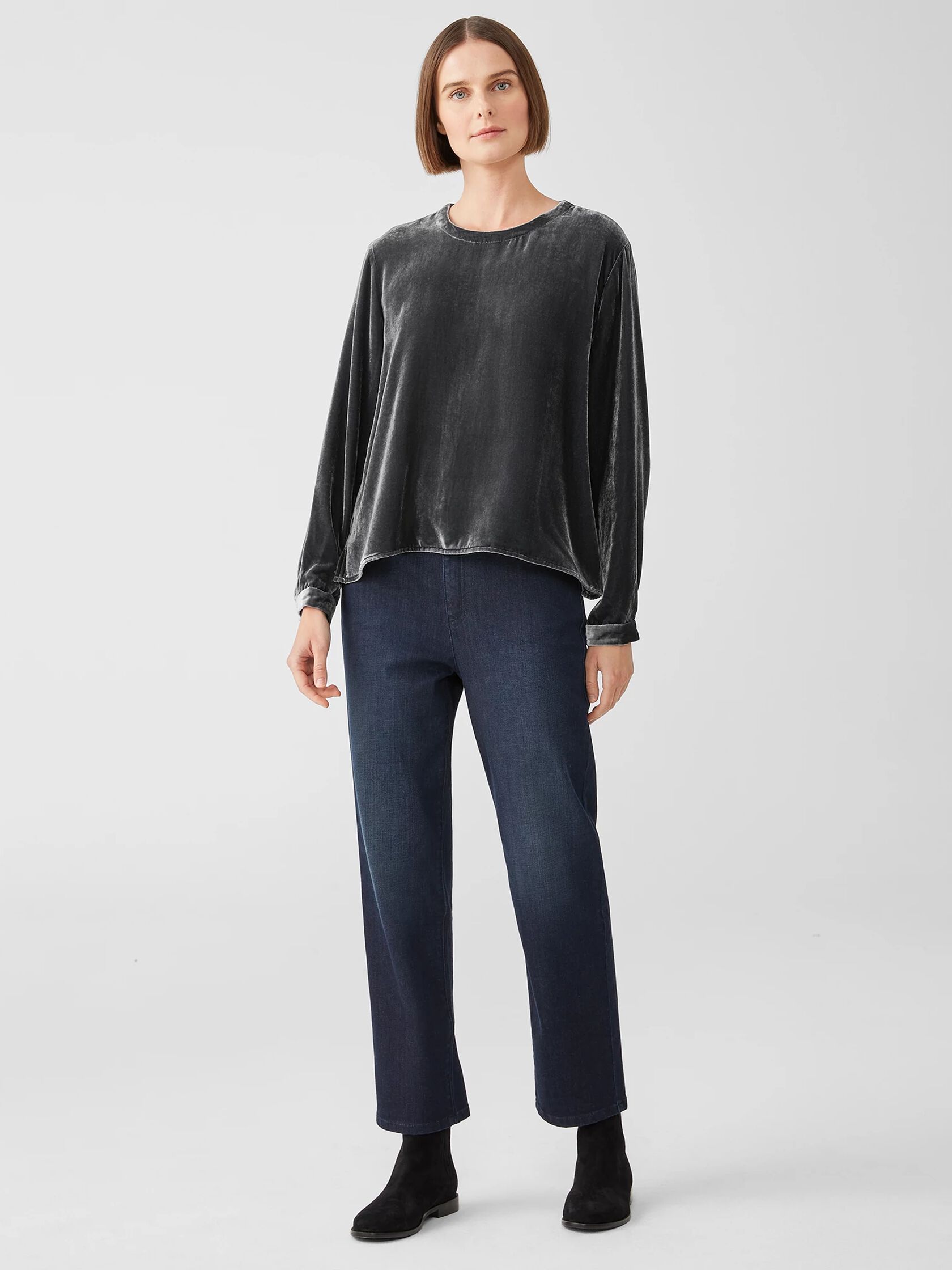 Velvet Round Neck Top