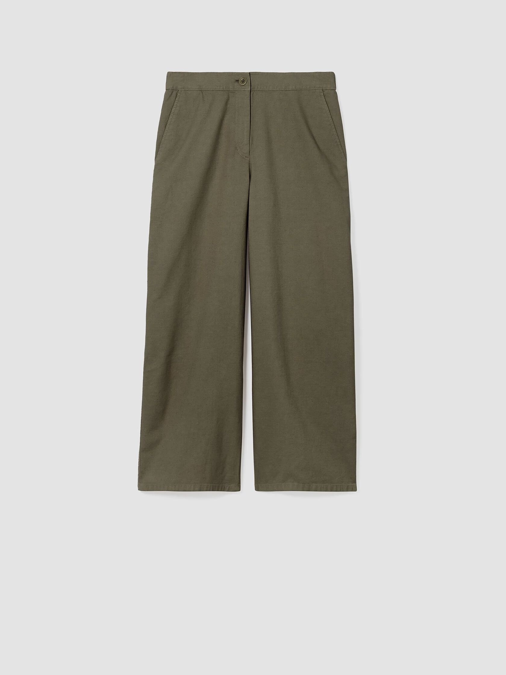 Cotton Hemp Stretch Wide-Leg Pant