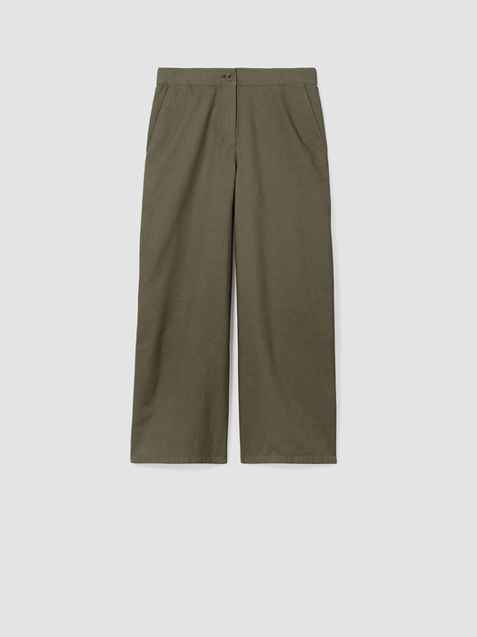 Cotton Hemp Stretch Wide-Leg Pant