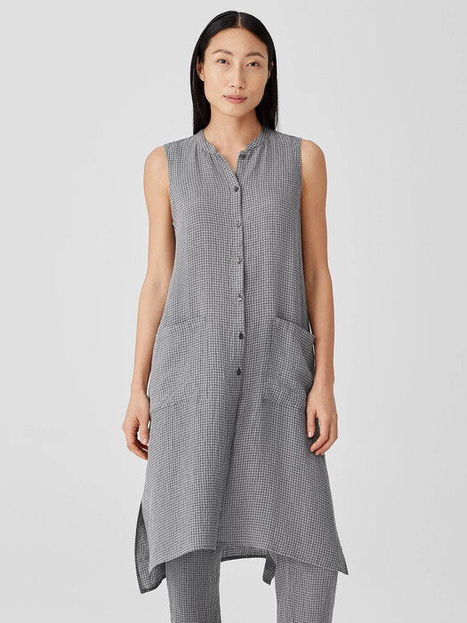 Puckered Organic Linen Long Shirt