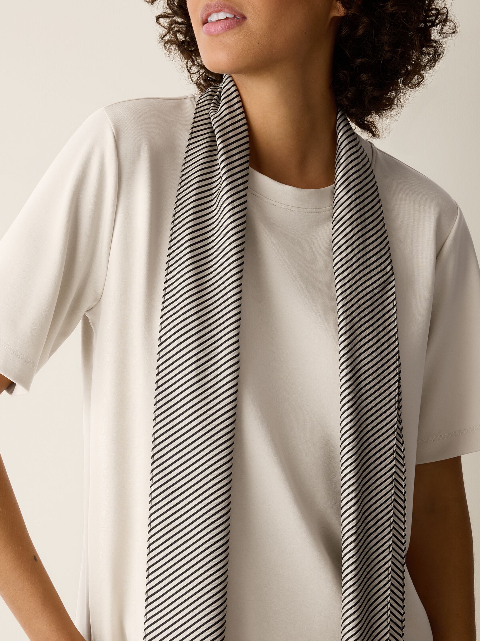 Microstripe Silk Twill Tie Scarf