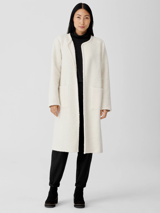 Cotton Wool Jacquard Round Neck Jacket