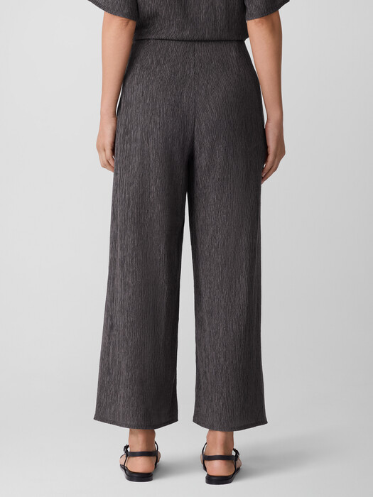 Woven Plissé Wide-Leg Pant