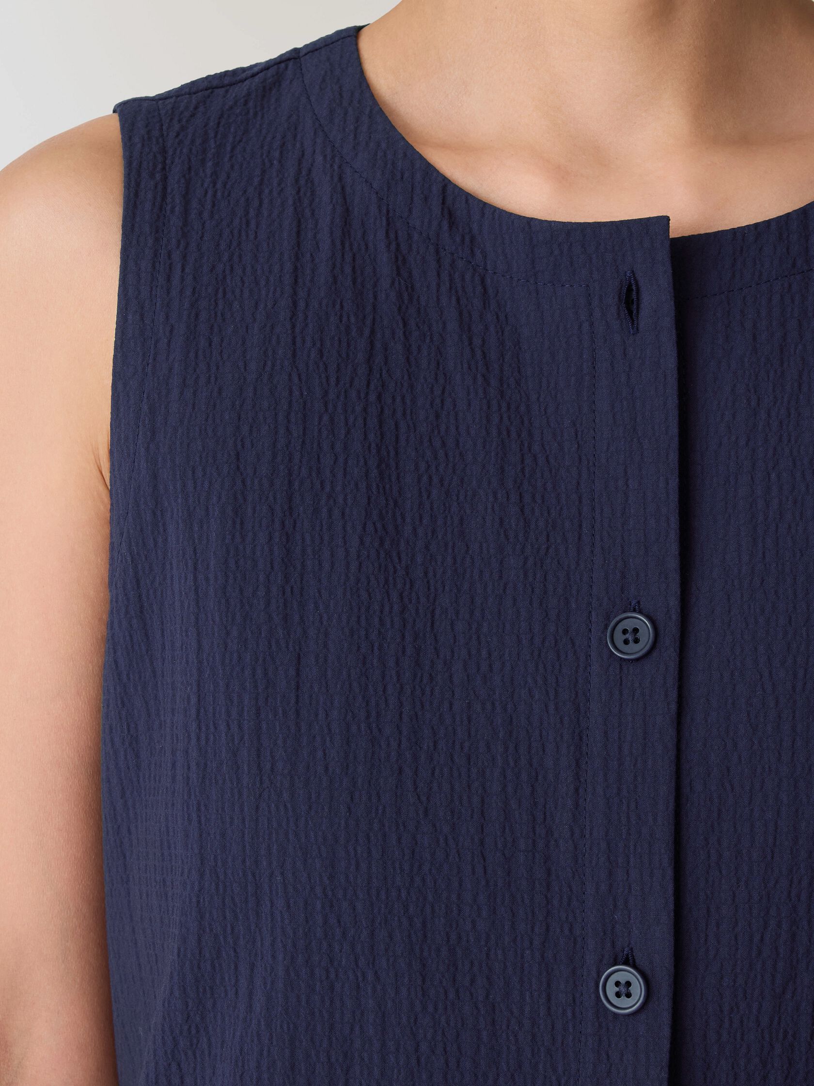 Organic Cotton Pucker Long Vest