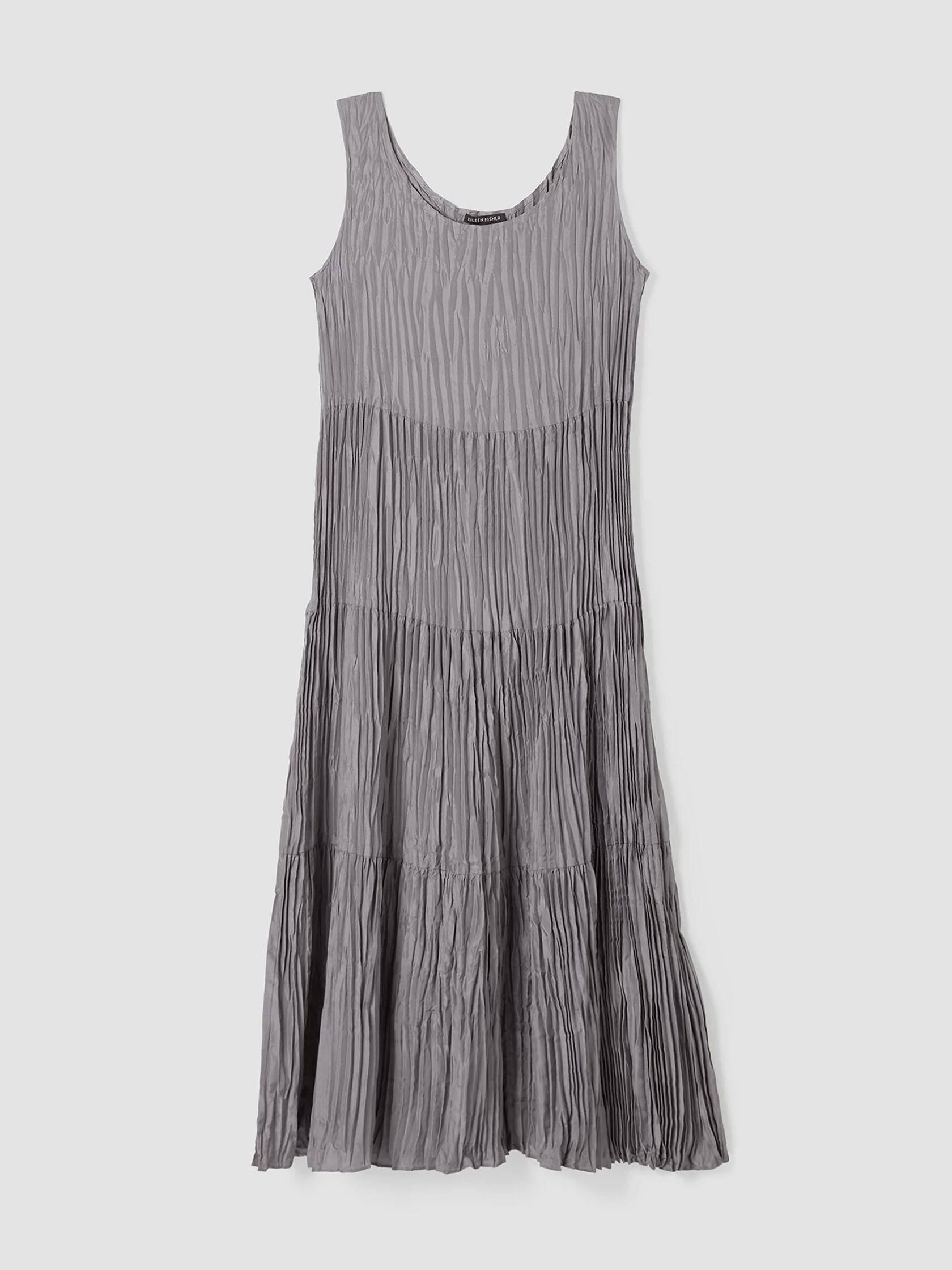 Crushed Silk Tiered Dress