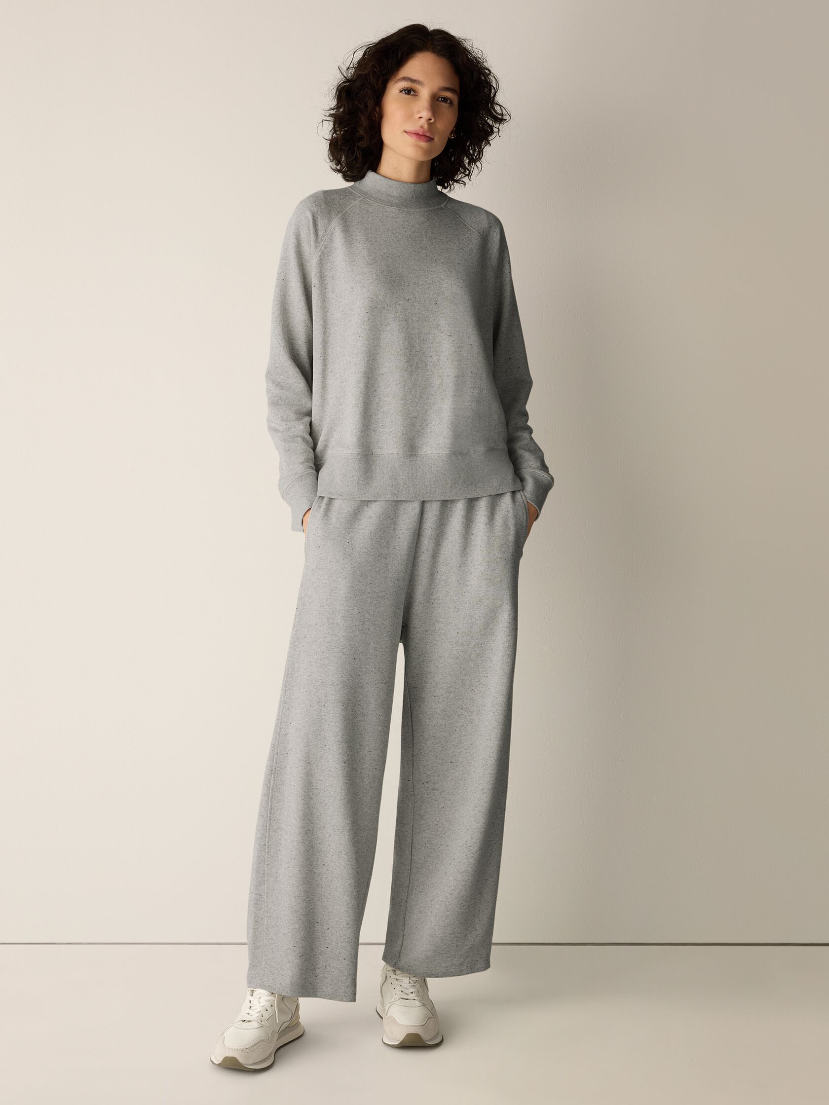 Heathered Fleece Roomy Wide-Leg Pant