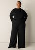 Stretch Jersey Knit Wide-Leg Pant