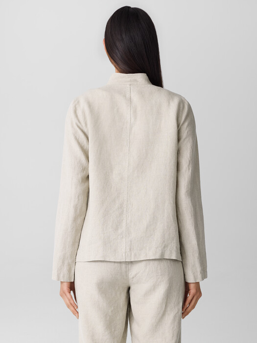 Organic Linen High Collar Jacket