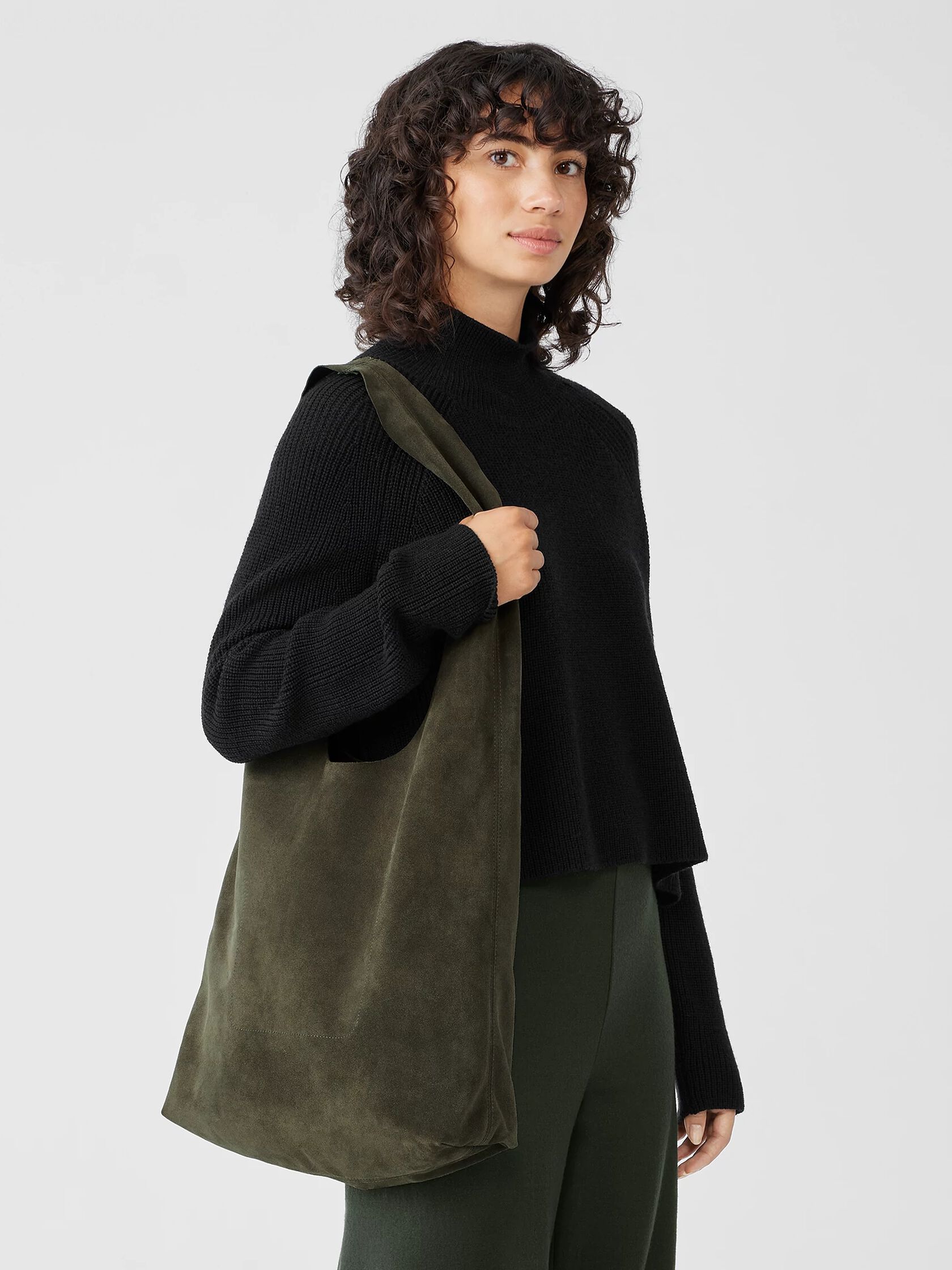 Italian Suede Shopper Tote
