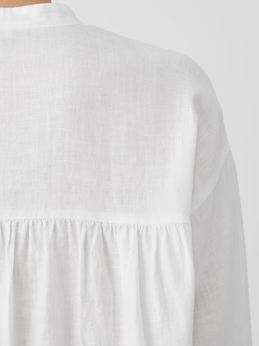 Organic Handkerchief Linen Mandarin Collar Shirt