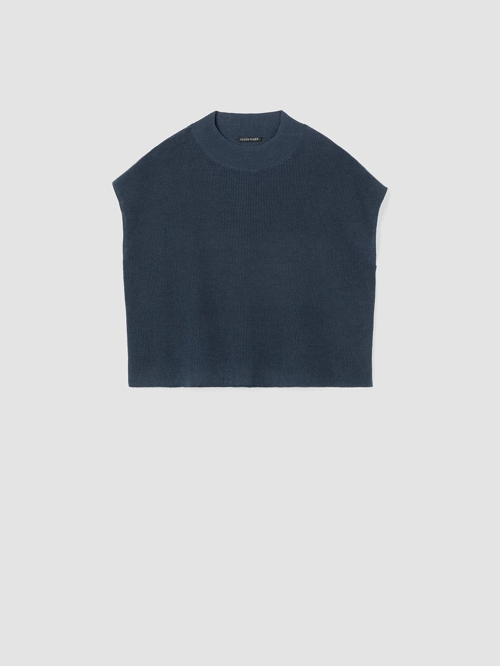 Organic Linen Cotton Mock Neck Top