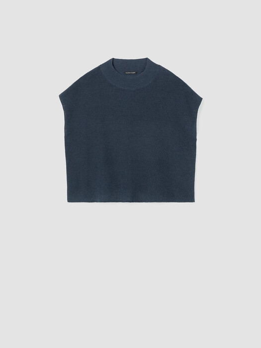 Organic Linen Cotton Mock Neck Top