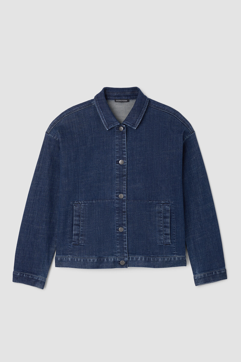 Cotton Stretch Denim Classic Collar Jacket Cotton Stretch Denim Classic Collar Jacket