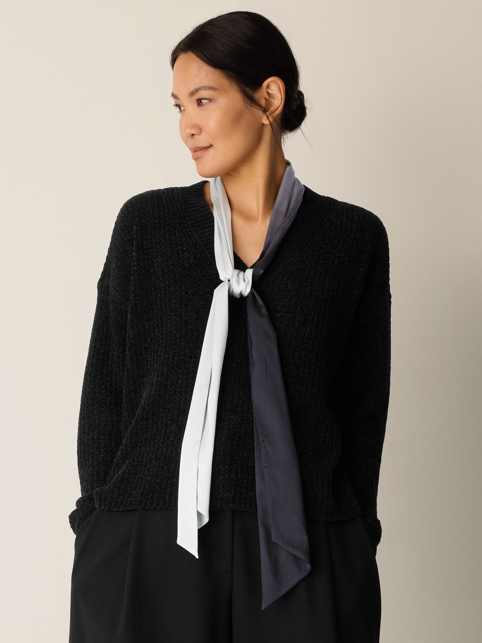 Ombré Silk Charmeuse Double Tie Scarf