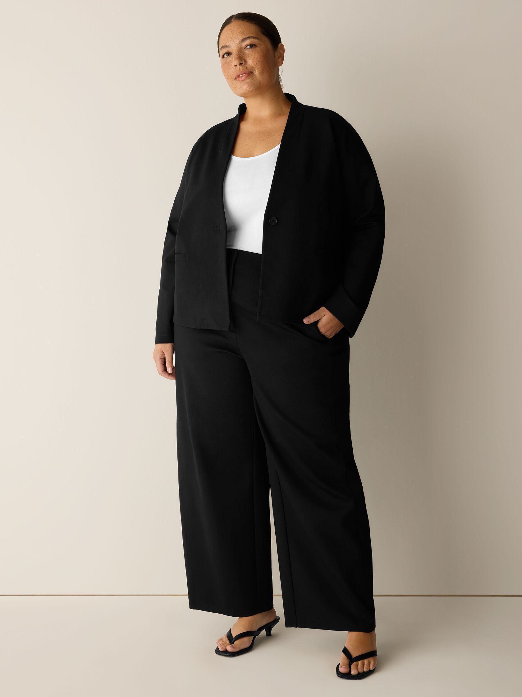 Washable Flex Ponte High Neck Jacket