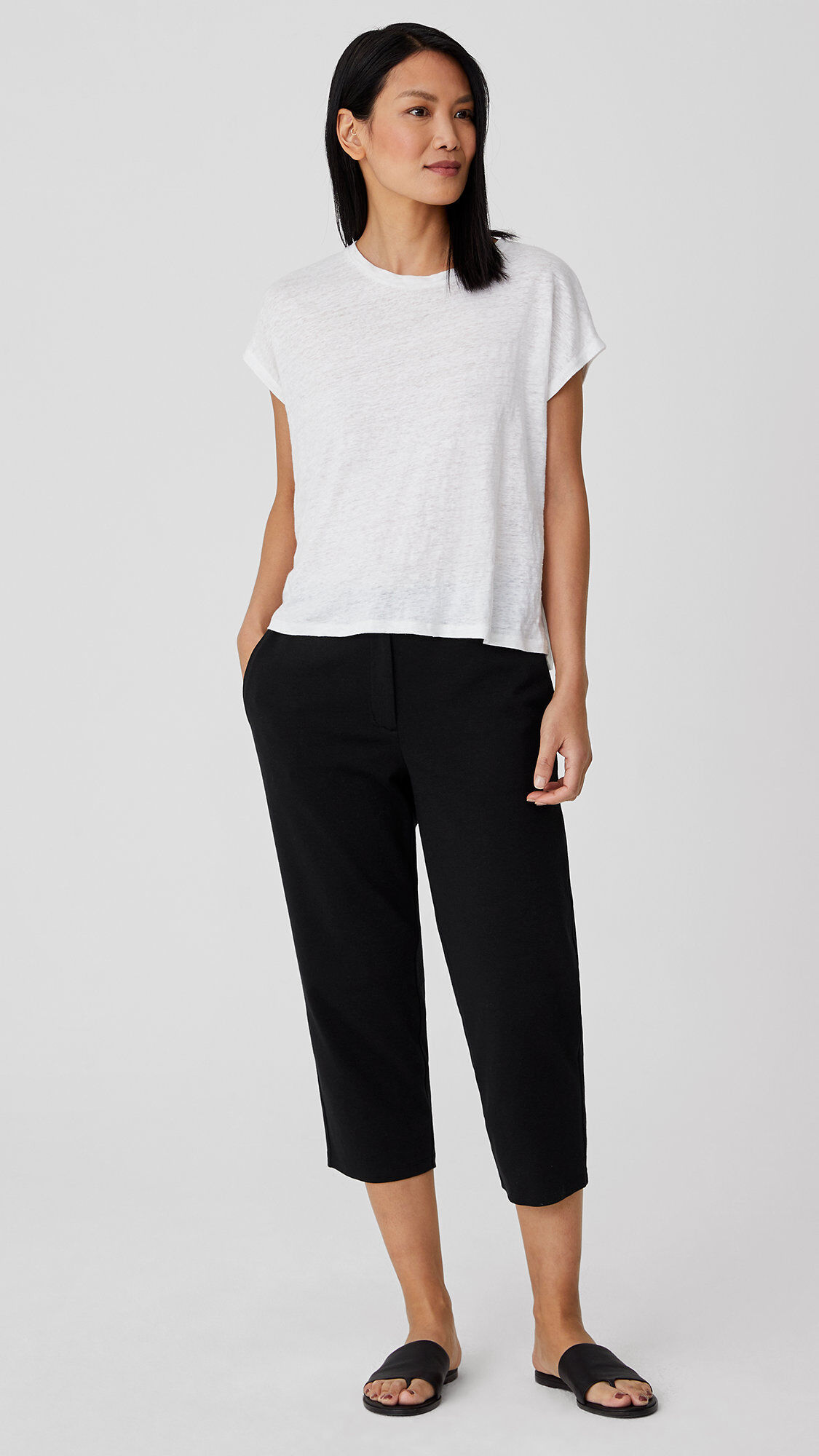 Organic Cotton Ponte Tapered Pant